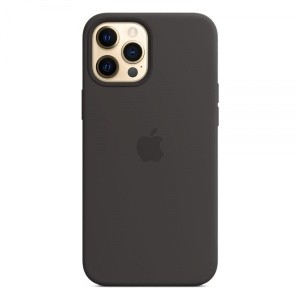 Чехол Apple MagSafe для iPhone 12/12 Pro, cиликон, чёрный