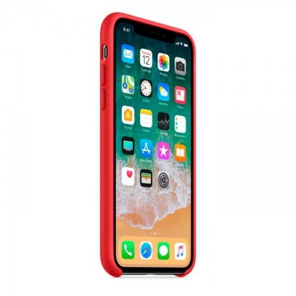 iPhone X XR XS Silicone Case RED