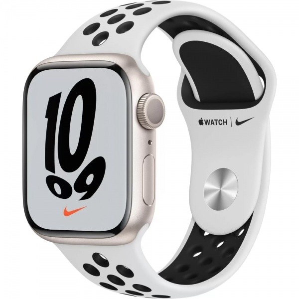 Apple Watch Nike Series 7, 41 мм, корпус из алюминия цвета «сияющая звезда», спортивный ремешок