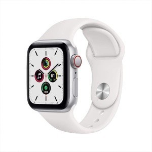 Apple Watch SE, 40 мм, серебристого цвета, спортивный ремешок