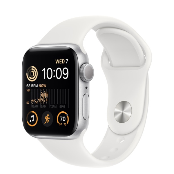 Apple Watch SE 40mm Silver Aluminum Case with Sport Band White (белый)