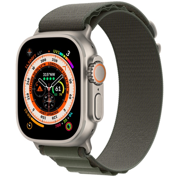 Apple Watch Ultra Titanium Case Starlight Alpine Loop (зелёные)
