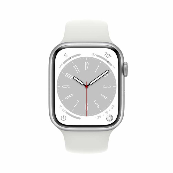 96b244a73065296efd7ea3580c614eb1 Apple Watch Series 8 45mm Silver Aluminum Case with Sport Band, White