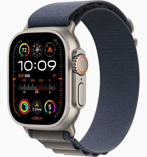 Apple Watch Ultra 2 GPS + Cellular 49mm (корпус — титан, ремешок Alpine Loop синий, IP6X)