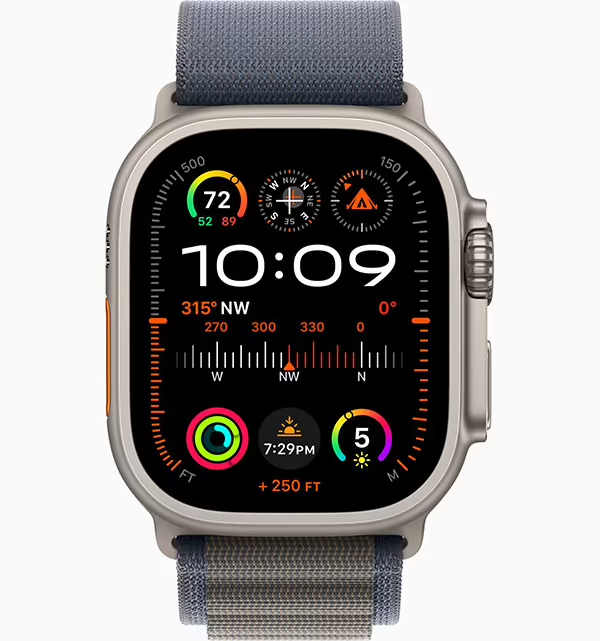Apple Watch Ultra 2 GPS + Cellular 49mm (корпус — титан, ремешок Alpine Loop синий, IP6X)