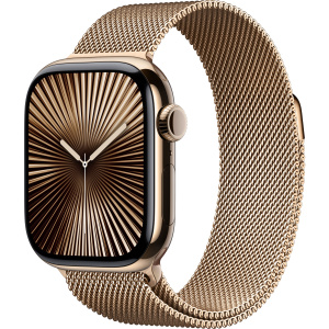 Apple Watch Series 10 42mm Gold Titanium Case with Milanese Loop, Gold