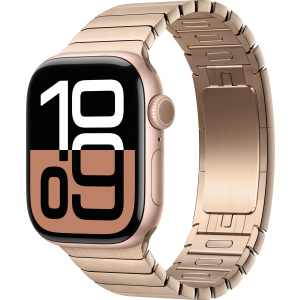 Apple Watch Series 10 46mm Rose Gold Aluminum Case with Link Bracelet, Gold