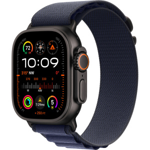 Apple Watch Ultra 2 (2024) 49mm Black Titanium Case with Navy Alpine Loop Small