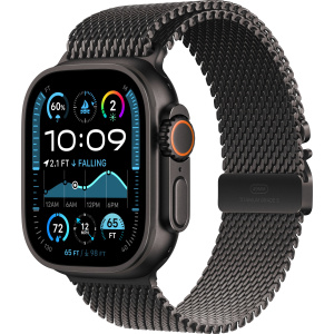 Apple Watch Ultra 2 (2024) 49mm Black Titanium Case with Black Titanium Milanese Loop Large