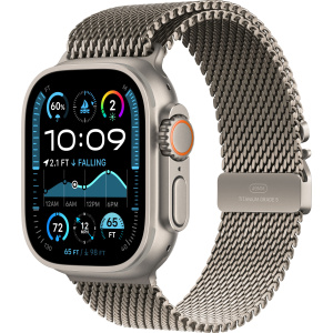 Apple Watch Ultra 2 (2024) 49mm Natural Titanium Case with Black Titanium Milanese Loop Small