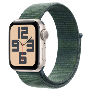 Умные часы Apple Watch SE 2024 40mm Starlight Aluminium Case with Green Sport Loop