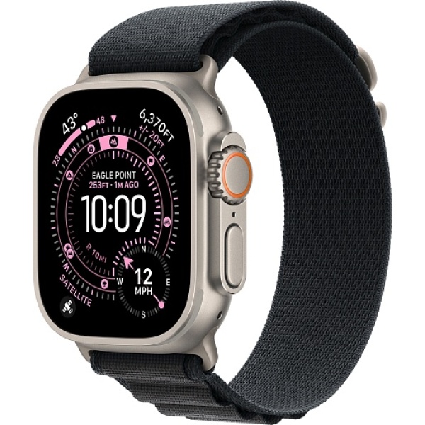 Apple Watch Ultra 3 (2025) 49mm Natural Titanium Case with Black Alpine Loop Small
