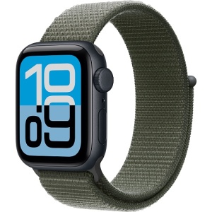 Apple Watch SE 3 40mm (2025) Midnight Aluminum Case with Sport Loop Forest