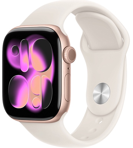 Apple Watch Series 11 46mm Rose Gold Aluminum Case with Sport Band Light Blush