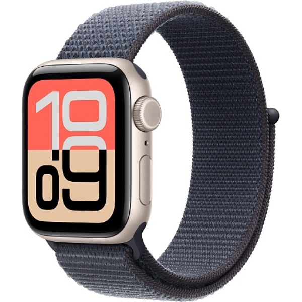 Umnye chasy Apple Watch SE 3 40mm (2025) Starlight Aluminum Case with Sport Loop Anchor Blue
