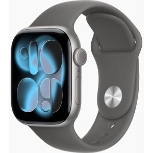 Apple Watch Series 11 46mm Space Gray Aluminum Case with Sport Band Stone Gray