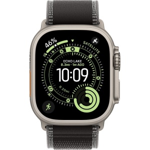 Apple Watch Ultra 3 (2025) 49mm Natural Titanium Case with Black/Charcoal Trail Loop (S/M)