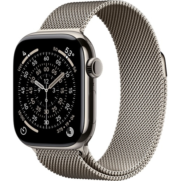 Apple Watch Series 11 42mm Natural Titanium Case with Milanese Loop Natural