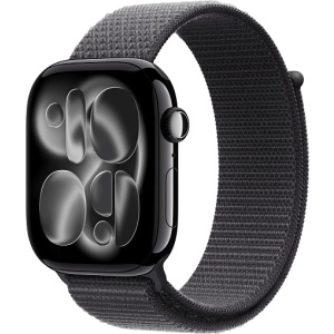 Apple Watch Series 11 42mm Jet Black Aluminum Case with Sport Loop Dark Gray