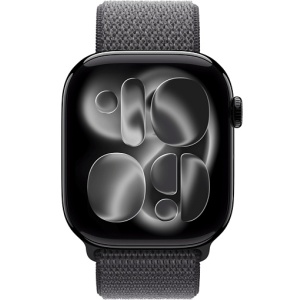 Apple Watch Series 11 46mm Jet Black Aluminum Case with Sport Loop Dark Gray