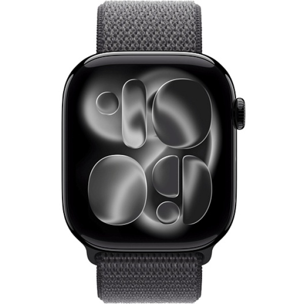 Apple Watch Series 11 46mm Jet Black Aluminum Case with Sport Loop Dark Gray Apple Watch Series 11 46mm Jet Black Aluminum Case with Sport Loop Dark Gray