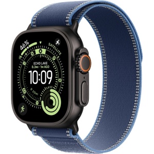 Apple Watch Ultra 3 (2025) 49mm Black Titanium Case with Blue/Bright Blue Trail Loop (S/M)