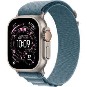 Apple Watch Ultra 3 (2025) 49mm Natural Titanium Case with Light Blue Alpine Loop Medium