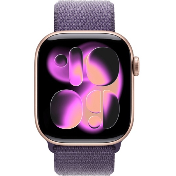 Apple Watch Series 11 42mm Rose Gold Aluminum Case with Sport Loop Purple Fog Apple Watch Series 11 42mm Rose Gold Aluminum Case with Sport Loop Purple Fog