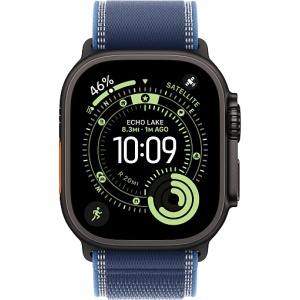Apple Watch Ultra 3 (2025) 49mm Black Titanium Case with Blue/Bright Blue Trail Loop (S/M)