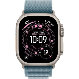 Apple Watch Ultra 3 (2025) 49mm Natural Titanium Case with Light Blue Alpine Loop Medium