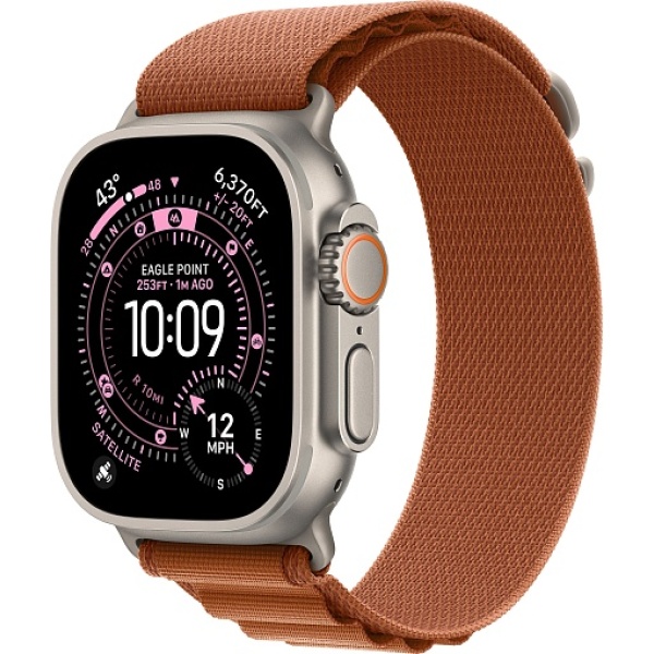 Apple Watch Ultra 3 (2025) 49mm Natural Titanium Case with Terra Cotta Alpine Loop Small