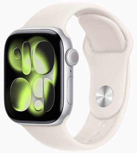 Apple Watch Series 11 46mm Silver Aluminum Case with Sport Band Starlight