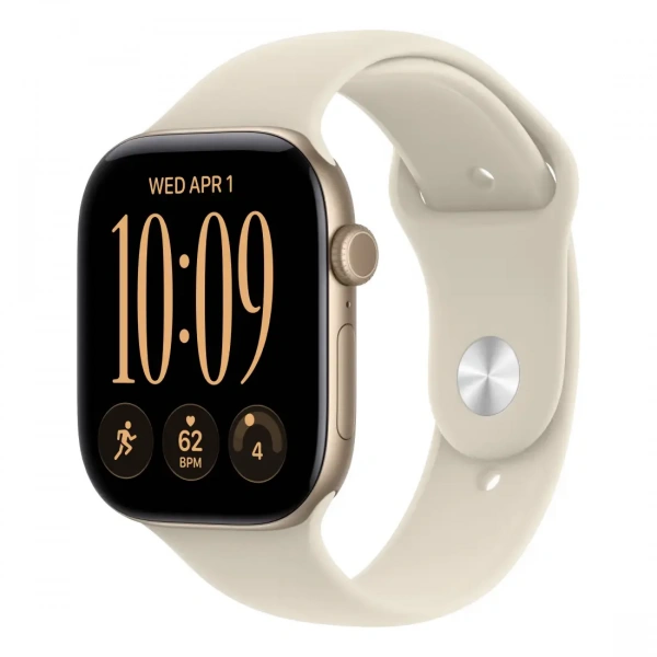 Apple Watch Series 12 GPS 42 мм Light Gold / Sand Sport Band — ракурс