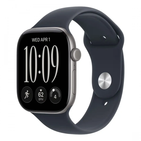 Apple Watch Series 12 GPS 42 мм Space Gray / Blue Sport Band — ракурс