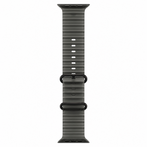 Apple Watch Ultra 4 49 мм Black Titanium — крупный план ремешка Translucent Black Ocean Band
