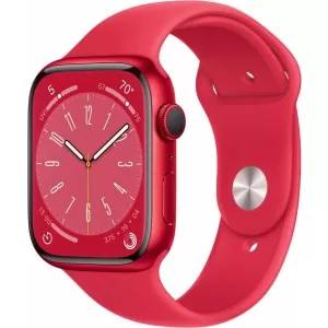 Apple Watch Series 8 45mm Red Aluminum Case with Sport Band, Red