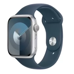 Apple Watch Series 9 GPS 45mm (корпус - серебристый, спортивный ремешок серебристый, IP6X) — купить в Санкт-Петербурге