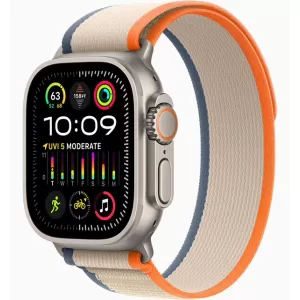 Apple Watch Ultra 2 GPS + Cellular 49mm (корпус - титан, ремешок Trail Loop оранжевый-бежевый, IP6X) — купить в Санкт-Петербурге