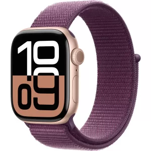 Apple Watch Series 10 42mm Rose Gold Aluminum Case with Sport Loop, Plum — купить в Санкт-Петербурге