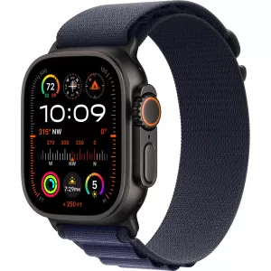 Apple Watch Ultra 2 (2024) 49mm Black Titanium Case with Navy Alpine Loop Medium