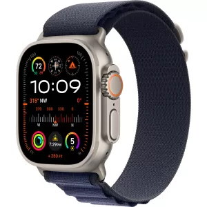 Apple Watch Ultra 2 (2024) 49mm Natural Titanium Case with Navy Alpine Loop Large