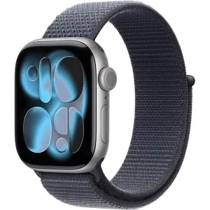 Apple Watch Series 11 46mm Space Gray Aluminum Case with Sport Loop Anchor Blue