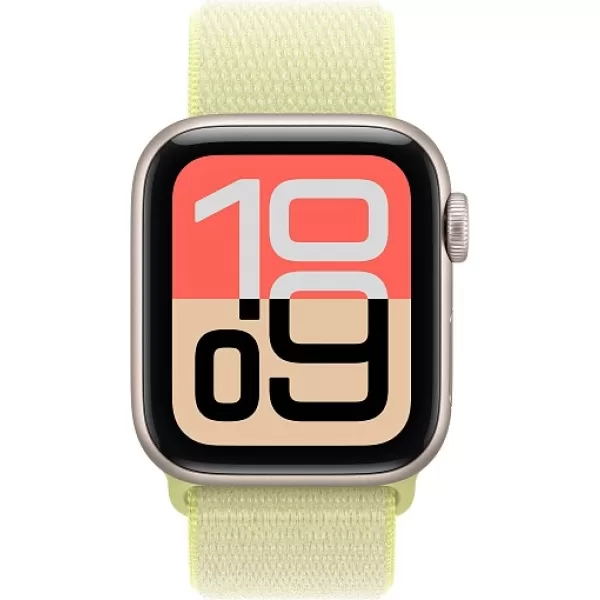 Umnye chasy Apple Watch SE 3 40mm (2025) Starlight Aluminum Case with Sport Loop Neon Yellow