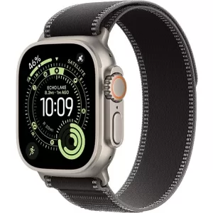 Apple Watch Ultra 3 (2025) 49mm Natural Titanium Case with Black/Charcoal Trail Loop (S/M)