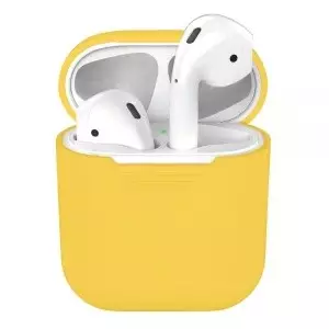 Силиконовый чехол для Apple AirPods / Apple Airpods 2, желтый Силиконовый чехол для Apple AirPods / Apple Airpods 2, желтый — купить в Санкт-Петербурге