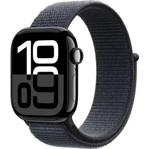 Apple Watch Series 10 42mm Jet Black Aluminum Case with Sport Loop, Ink Apple Watch Series 10 42mm Jet Black Aluminum Case with Sport Loop, Ink