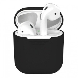 Силиконовый чехол для Apple AirPods/ Apple Airpods 2, черный